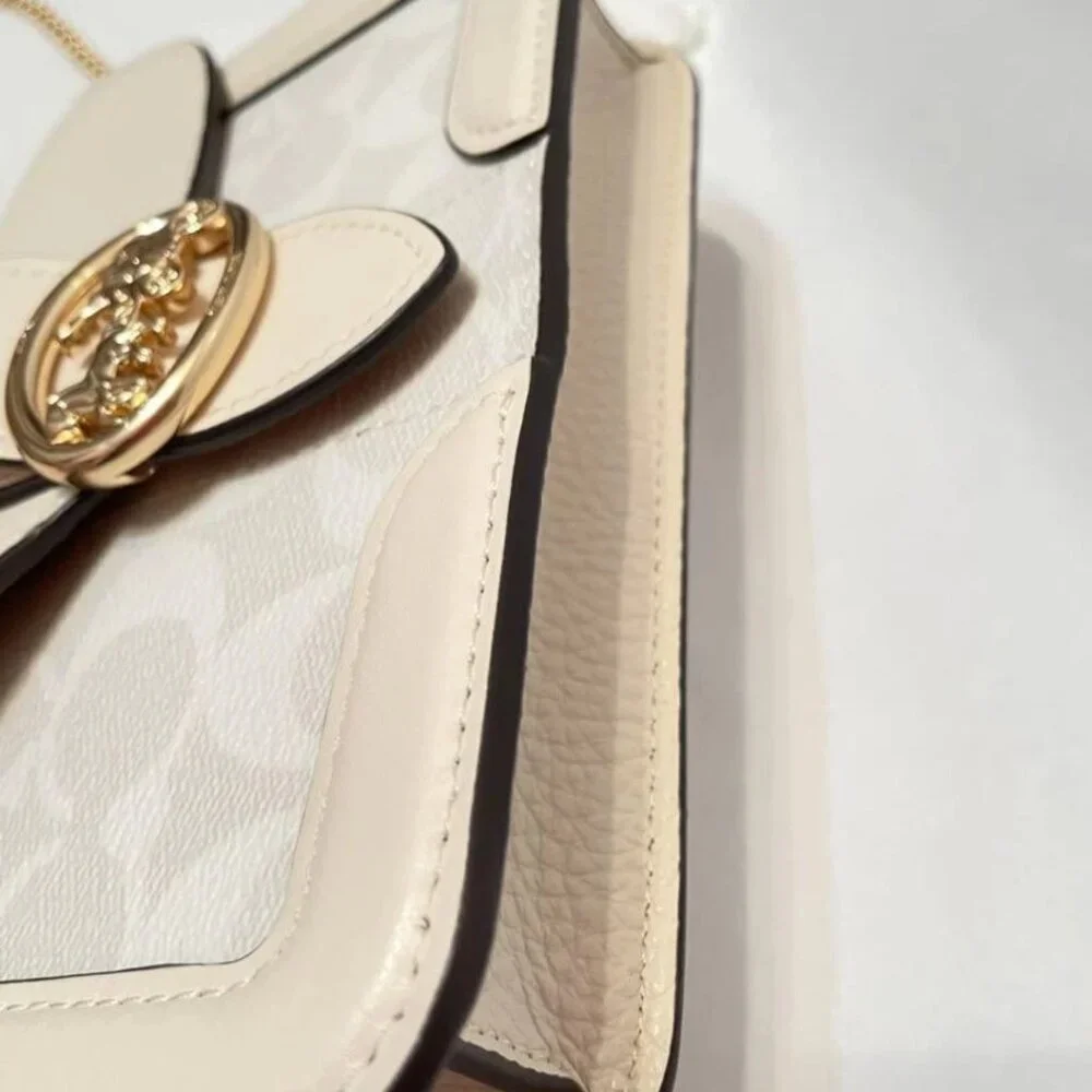 NWT COACH Georgie Crossbody Chalk Signature C Canvas & Leather Gold Details - Picture 13 of 14